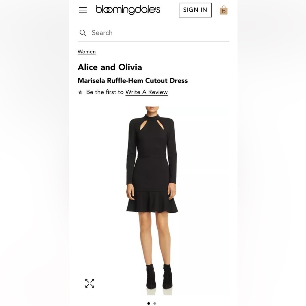 ALICE & OLIVIA STACEY BENDET LADIES BLACK MARISELA DRESS-8-WEDDING-PARTY